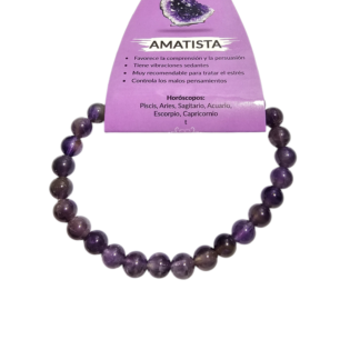 Pulsera elástica de amatista