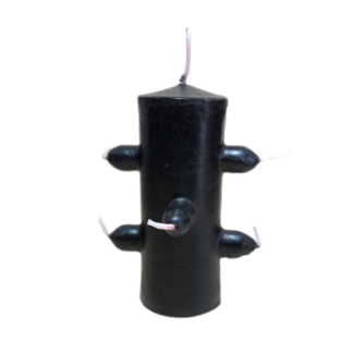 Velón de siete mechas negro