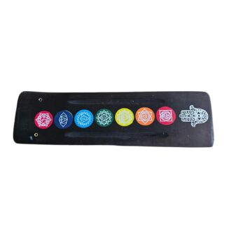 Portaincienso tabla doble negro