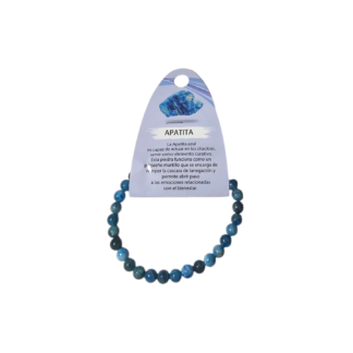 Pulsera elástica de apatita azul de 6 mm