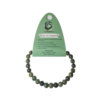 Pulsera elástica de jade vietnamita de 6 mm