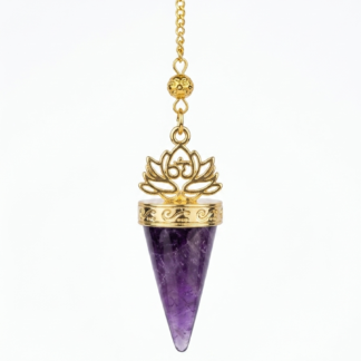 Péndulo de amatista y flor de loto
