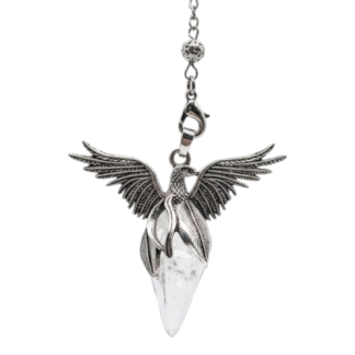 Péndulo de metal y cuarzo blanco