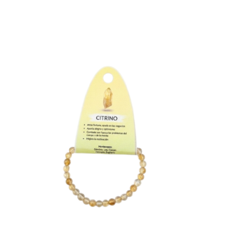 Pulsera elástica de citrino "la piedra del éxito" de 5 mm