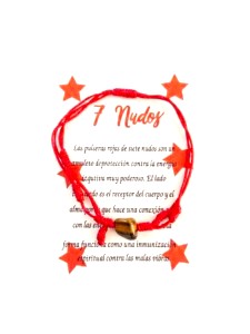 Pulsera roja de 7 nudos con ojo de tigre